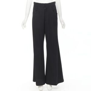 Yohji Yamamoto wool grosgrain trim high waisted pants